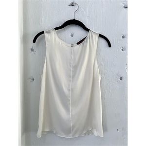 Alice & Olivia Draped Back Ivory Silk Shell Blouse